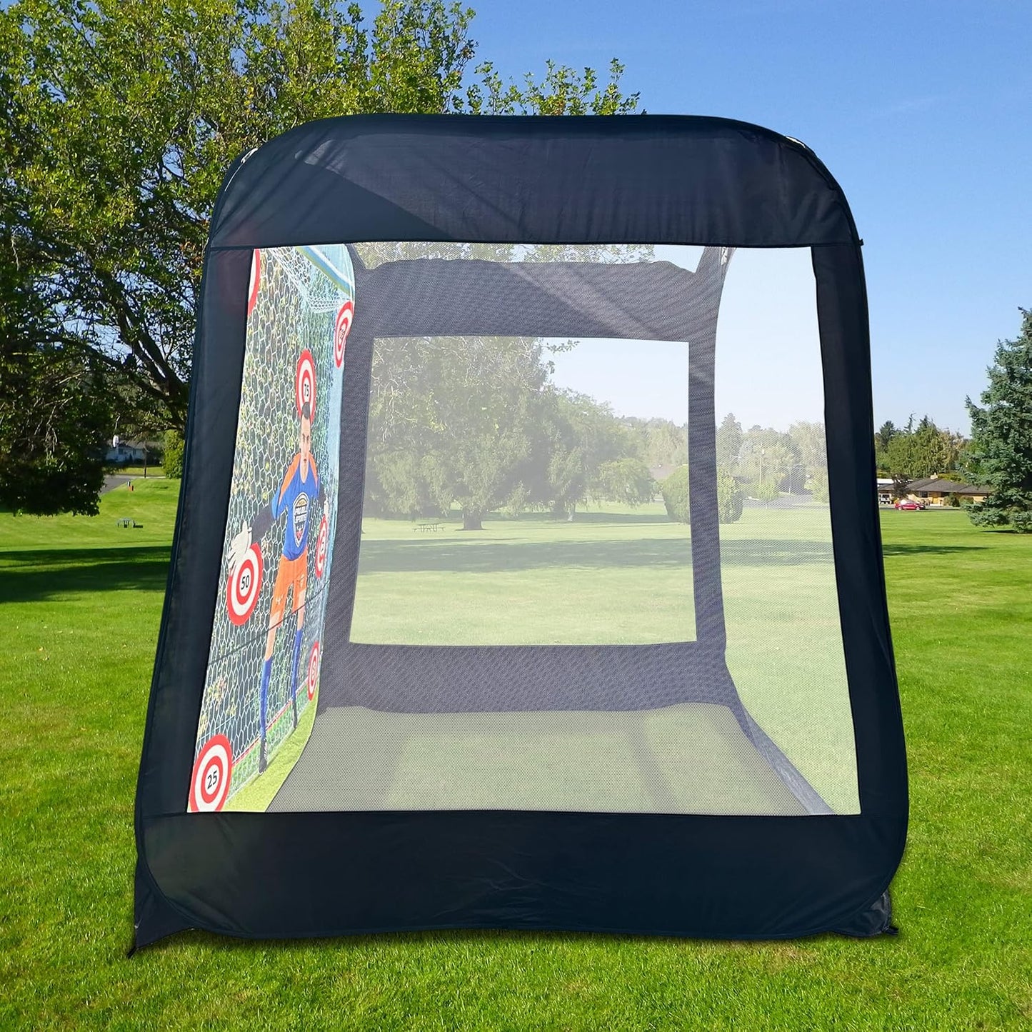 Art 8' Pop-Up Soccer Practice Trainer - with Built-in Backdrop & Targets for Solo