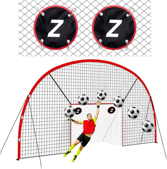 3-in-1 Soccer Goal with Backstop Net & Rebounder, 21x10ft